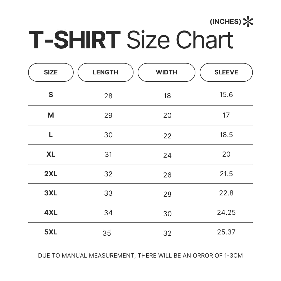 T shirt Size Chart - Joe Rogan Store