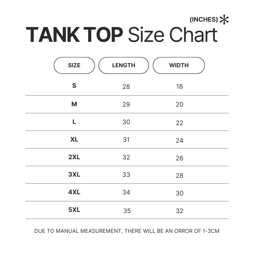 Tank Top Size Chart - Joe Rogan Store