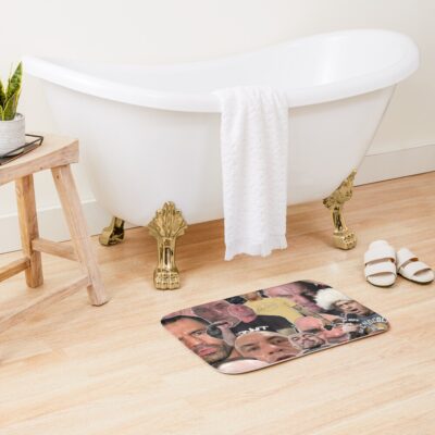 Alternative view of The Many Faces Of Joe Rogan Mask Bath Mat