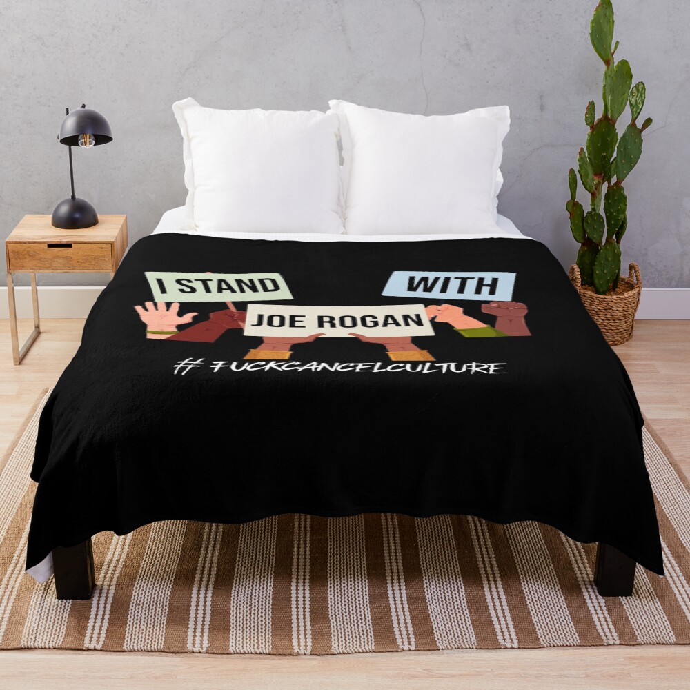 I Stand With Joe Rogan Throw Blanket