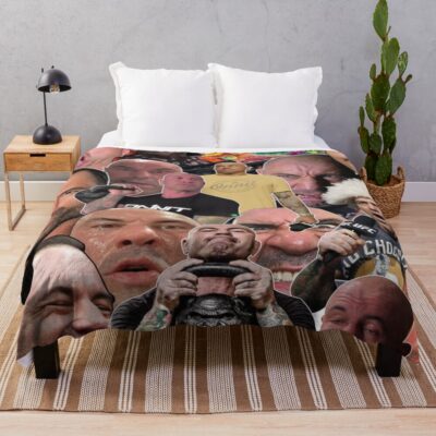 The Many Faces Of Joe Rogan Mask Throw Blanket