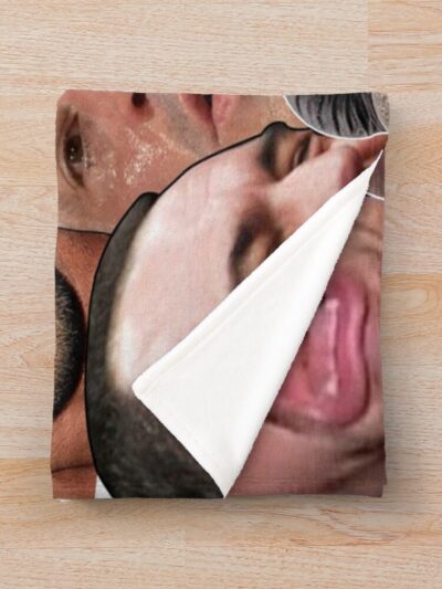 Alternative view of The Many Faces Of Joe Rogan Mask Throw Blanket