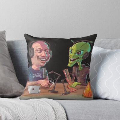 New Joe Rogan And The Alien Throw Pillow