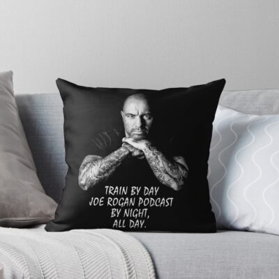 Joe Rogan Train By Day Throw Pillow